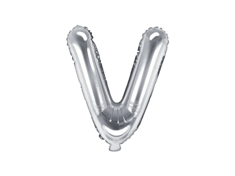 Balon foliowy Litera ''V'' 35 cm srebrny