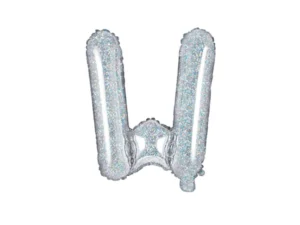 Balon foliowy Litera ''W'' 35cm holograficzny
