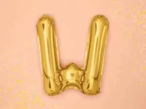 Balon foliowy Litera ''W'' 35 cm złoty