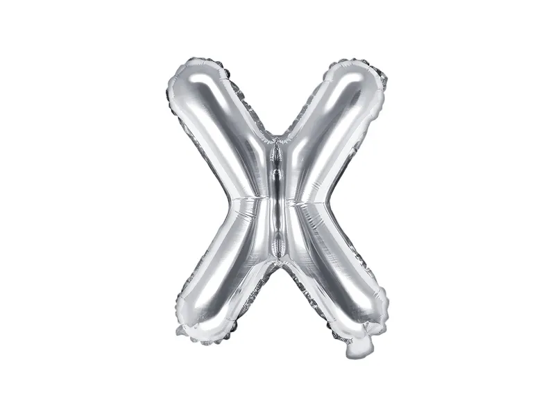 Balon foliowy Litera ''X'' 35cm srebrny