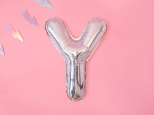 Balon foliowy Litera ''Y'' 35 cm holograficzny