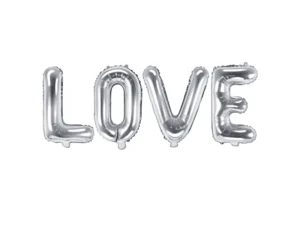 Balon foliowy Love 140x35 cm srebrny