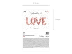 Balon foliowy Love 140x35cm różowe złoto