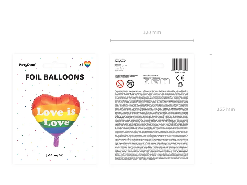 Balon foliowy Love is Love, 35 cm