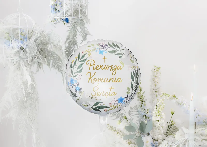 Balon foliowy ''Pierwsza Komunia Święta'' 45cm