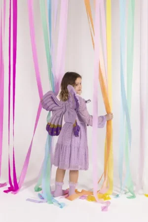 Balon foliowy Skrzydła Motyla fioletowe matowe 102 x 50cm