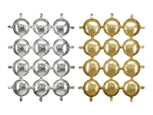 Balon foliowy kurtyna dwustronna Koła złoto-srebrny 78x107cm