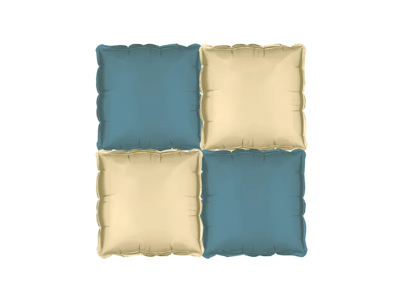 Balon foliowy kurtyna dwustronna Kwadrat beżowo-granatowy 35 x 35 cm