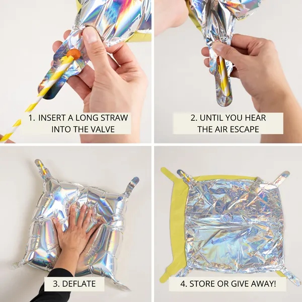 Balon foliowy kurtyna dwustronna Kwadrat, beżowo-granatowy 35 x 35 cm