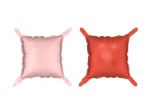 Balon foliowy, kurtyna dwustronna Kwadrat, różowo-czerwony 35 x 35 cm (1 op. : 4 szt