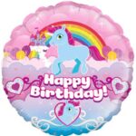 Balon foliowy okrągły Jednorożec 45 cm holograficzny