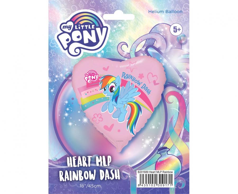 Balon foliowy serce Rainbow Dash 46x48cm