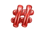 Balon foliowy znak ''#'' 35 cm czerwony