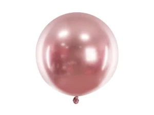 Balon okrągły Glossy 60 cm różowe złoto
