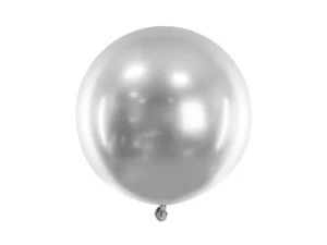 Balon okrągły Glossy 60 cm srebrny