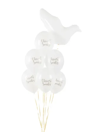 Balony 30cm Chrzest Święty Pastel Pure White