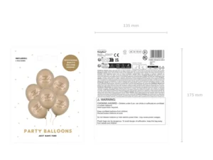 Balony 30 cm, Happy Birthday, Metallic Cold Gold