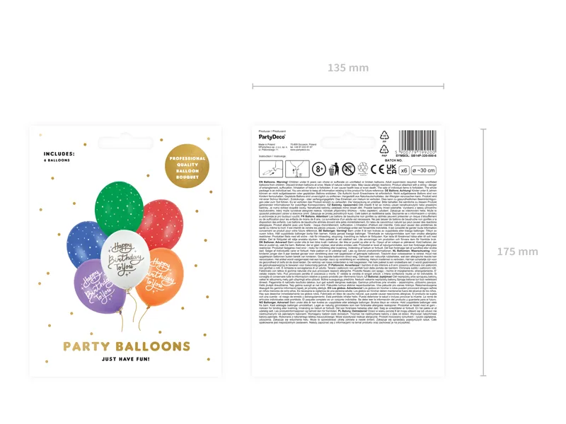 Balony 30cm, Happy Birthday To You mix