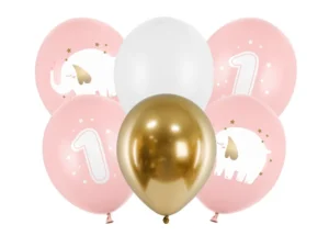 Balony 30 cm Roczek Baby pink
