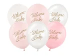 Balony 30 cm Welcome Baby mix różowy