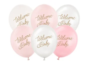 Balony 30 cm Welcome Baby mix różowy