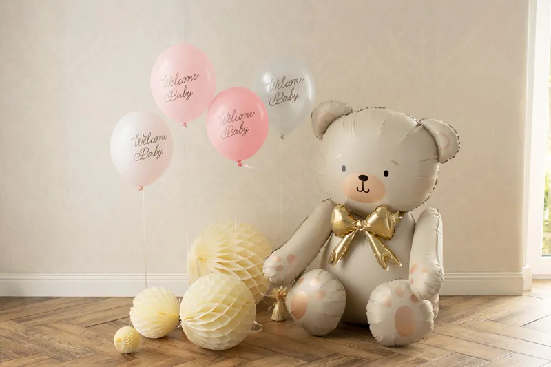 Balony 30 cm, Welcome Baby mix różowy