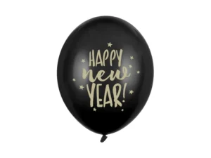 Balony 30 cm Happy New Year Pastel Black