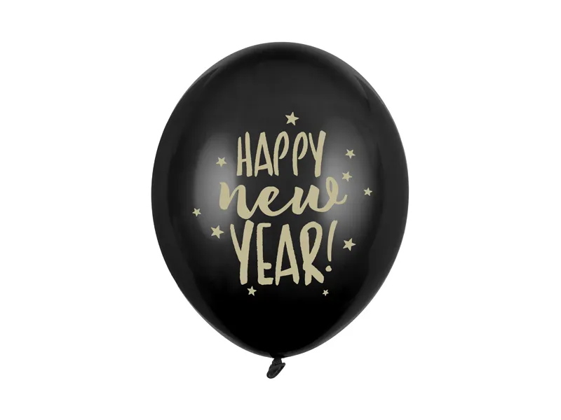 Balony 30 cm Happy New Year Pastel Black
