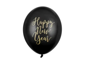 Balony 30 cm Happy New Year Pastel Black