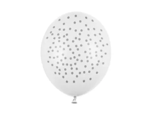 Balony 30 cm Kropki Pastel Pure White