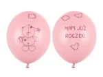 Balony 30 cm Miś mam już Roczek Pastel Pink