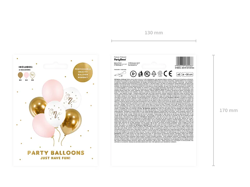 Balony, 30 cm One Pastel Pale Pink