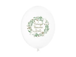 Balony 30 cm Pierwsza Komunia Święta Pastel White