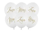 Balony 30cm Żona Mąż Pastel Pure White