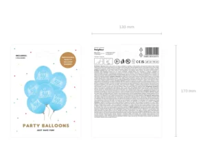 Balony 30cm, happy birthday, P. Baby Blue