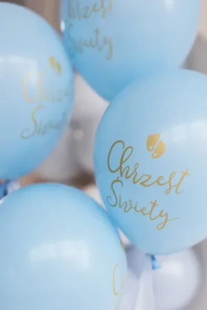 Balony Eco 33cm Chrzest Święty błękit