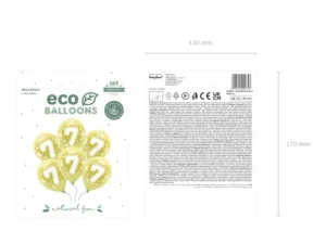 Balony Eco 33 cm Cyfra '' 7 '' jasny złoty