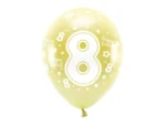 Balony Eco 33cm Cyfra '' 8 '' jasny złoty
