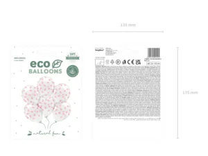 Balony Eco 33 cm Serca Crystal Clear