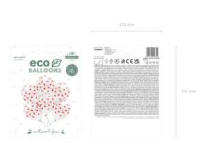 Balony Eco 33 cm Serca Crystal Clear