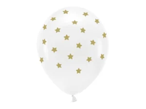 Balony Eco 33 cm pastelowe Gwiazdki biały