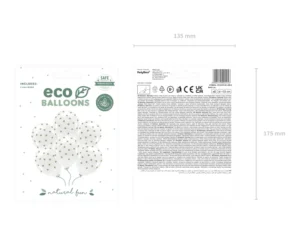 Balony Eco 33 cm pastelowe Gwiazdki białe