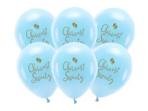 Balony Eco 33 cm Chrzest Święty błękit