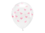 Balony Eco 33cm, Serca, Crystal Clear