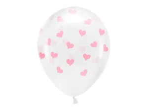 Balony Eco 33cm, Serca, Crystal Clear