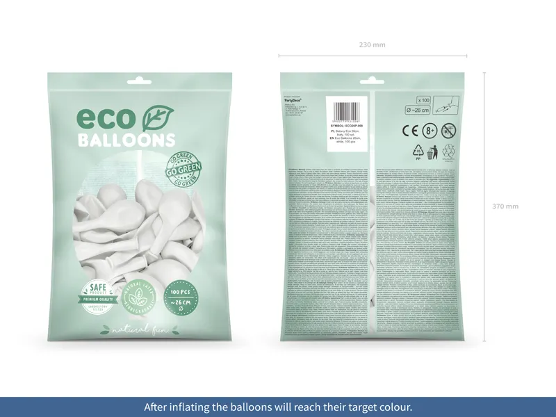 Balony Eco, pastelowe białe