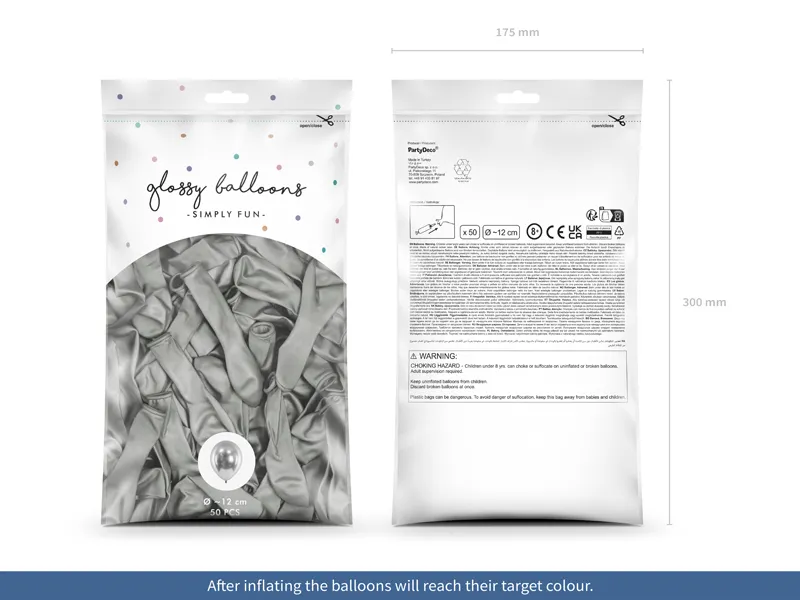Balony Glossy, srebrny