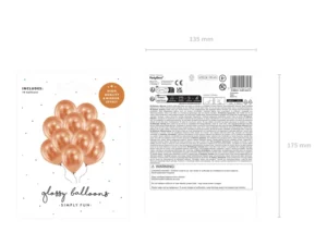 Balony Glossy, miedziany