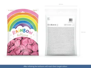 Balony Rainbow 30 cm metalizowane różowy