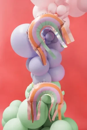 Balony foliowe Tęcza z frędzlami 38x41 cm